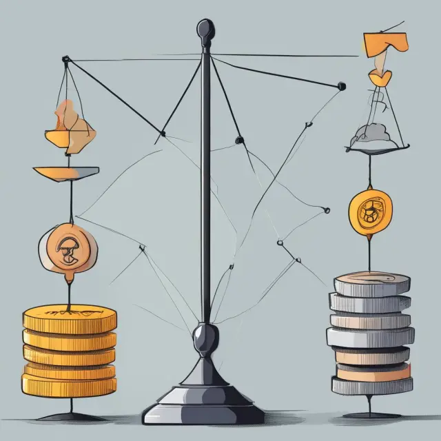 An image of a three-legged scale balanced between NUA (Net Unrealized Appreciation), IRA Rollover, and Roth Conversion representing tax-efficient retirement distribution strategies