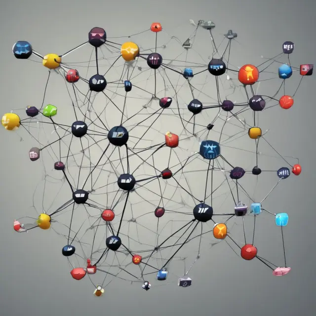 Interconnected nodes representing social media users growing a digital web, highlighting network effects and user-driven expansion