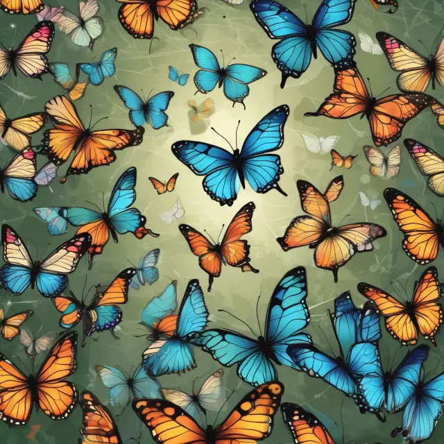 Butterflies representing businesses take flight amidst a lush digital garden, illustrating the power of the network effect driving growth