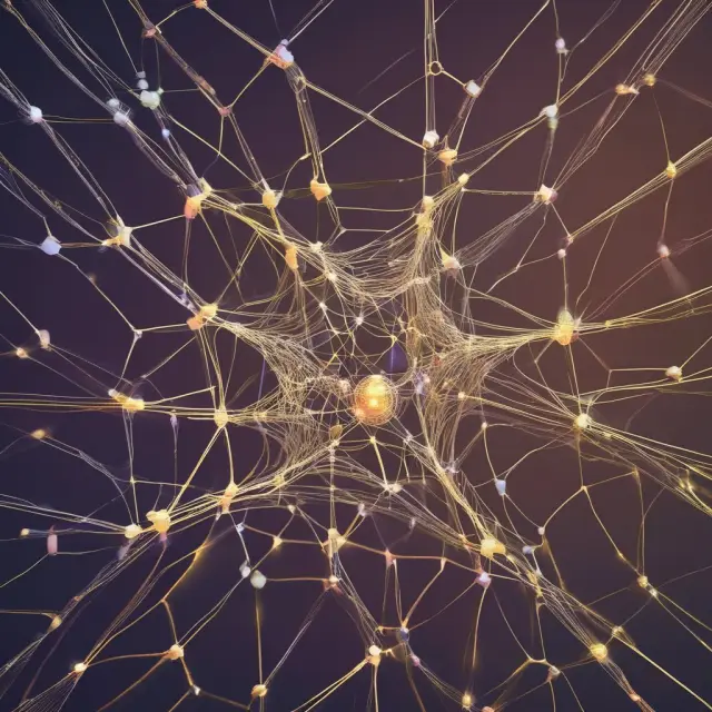 Network marketing representatives interconnecting in a visually striking web of personal growth and business expansion