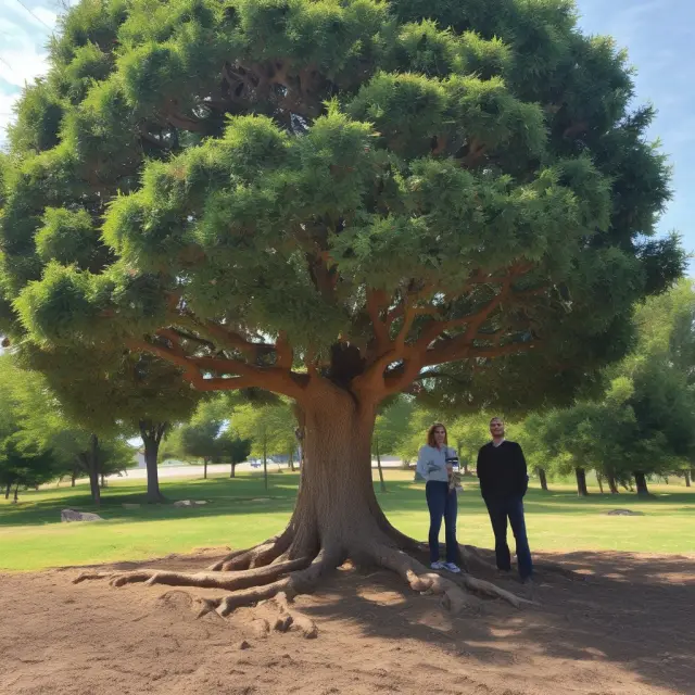 An entrepreneurial tree with roots intertwined with successful network marketing stories, symbolizing growth and development.