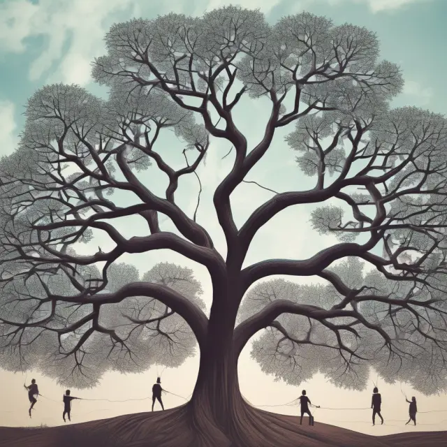 Image of interconnected trees symbolizing the growth of professionals through networking