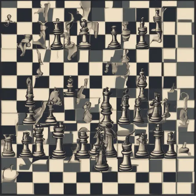 Two delta figures representing bull and bear markets in a balanced checkmate formation, symbolizing neutral option positions