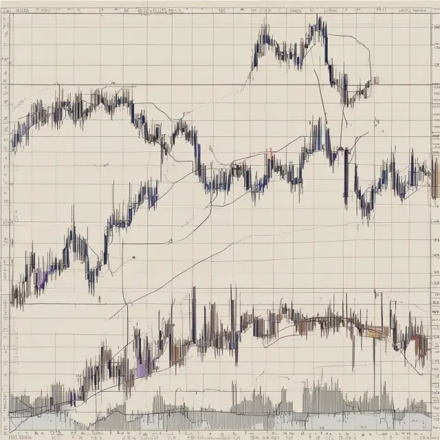 Two contrasting securities in a neutral market, one increasing while the other decreases, with an overall stable index as a backdrop