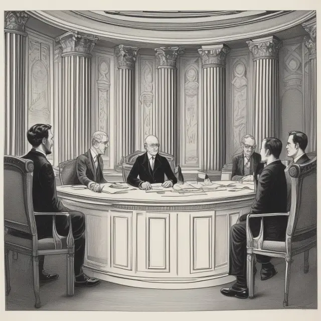 An image of a debate stage featuring economists discussing opposing viewpoints towards the neutrality of money theory