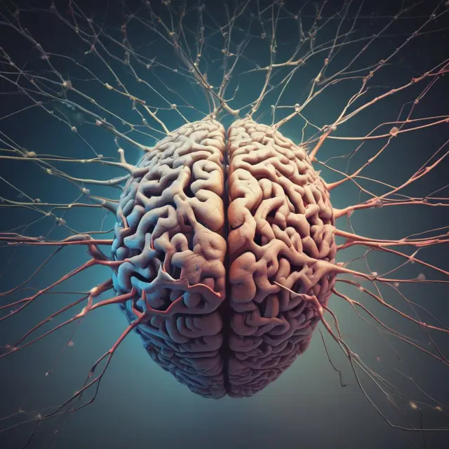 An image of a growing human brain connected to an intricate network of neurons, illustrating the investment in knowledge and skills that fuels economic growth.