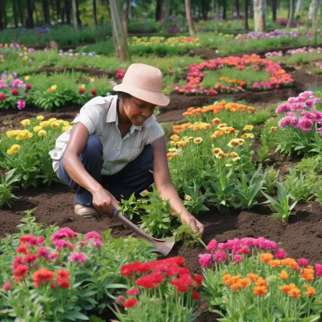 Garden symbolizing government investment in education, research, and development fostering an environment for blooming human capital and economic growth