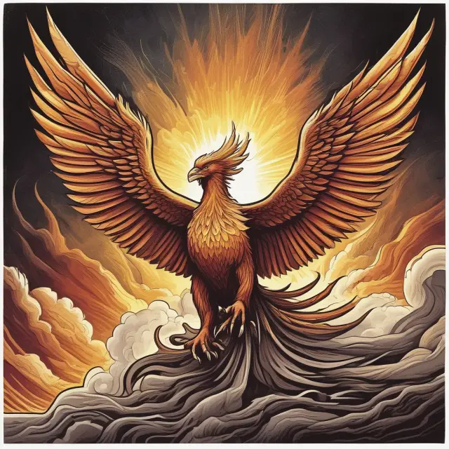 Image of a phoenix emerging from the ashes, symbolizing the new economy