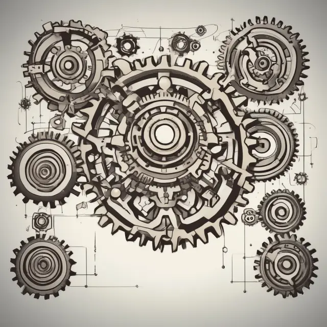 An image of gears transitioning from traditional to digital, representing the shift from traditional industries to the new economy.