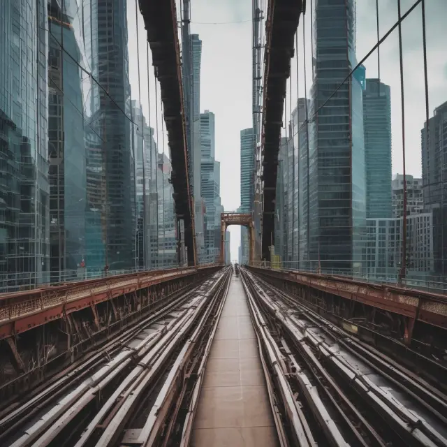 Image of a sturdy bridge linking TSX Venture Exchange and NEX Exchange, with non-compliant companies transitioning from one platform to another for growth opportunities
