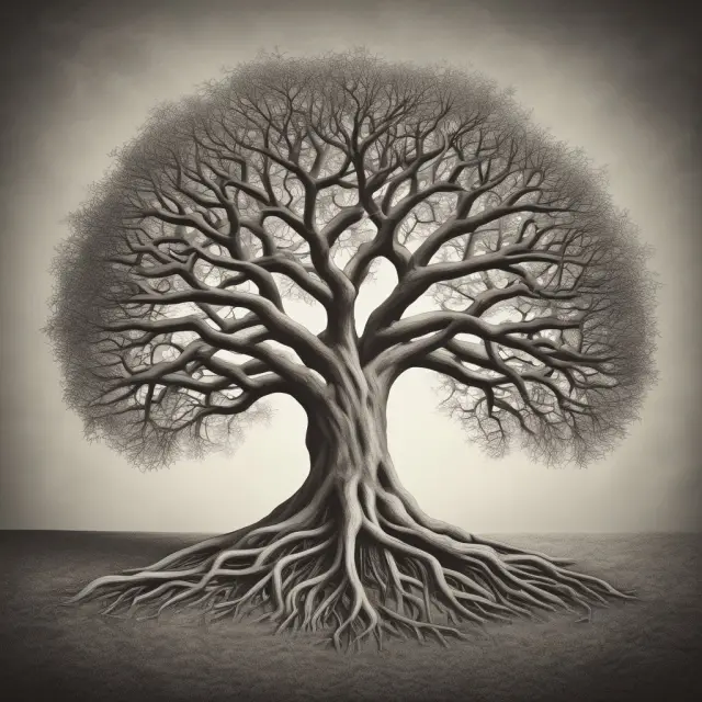 Tree illustrating the interconnectedness of wills (legacy), trusts (branches protecting fruit), and powers of attorney (roots) in managing inheritance matters