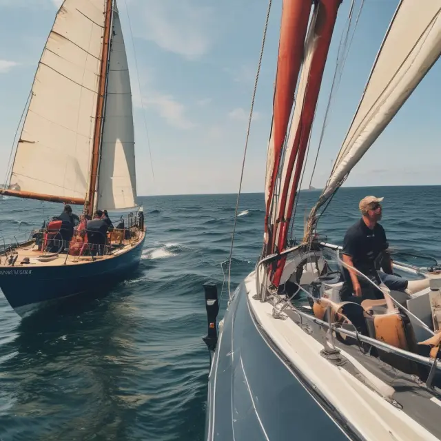 Image of NEXUS members sailing through borders, symbolized by turning compasses indicating efficient processing