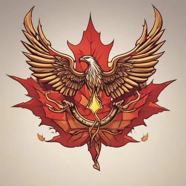 A mythical phoenix rises from the ashes of a burnt maple leaf and an American eagle, representing renewed NEXUS membership after expiration
