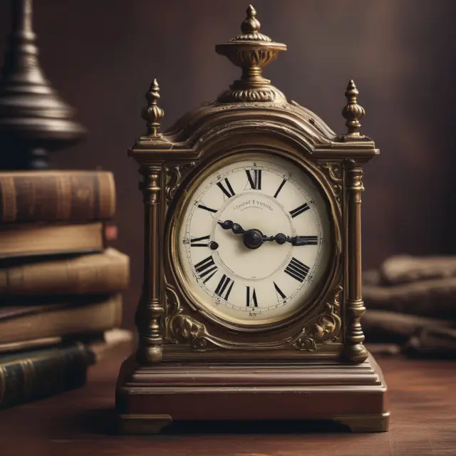 A vintage clock surrounded by historical milestones, symbolizing the National Futures Association
