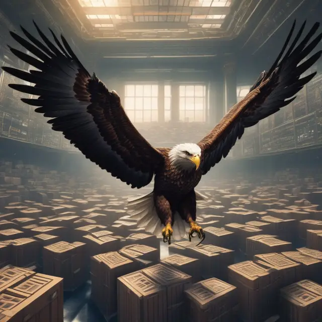 An eagle, symbolizing the National Futures Association (NFA), soaring above a regulated trading floor to protect investors and maintain market integrity