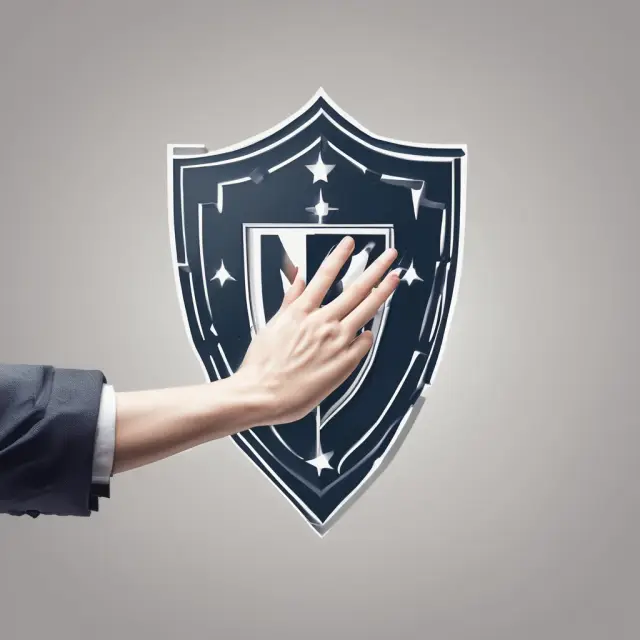 Hand connecting with an NFA shield, representing seeking help from the National Futures Association