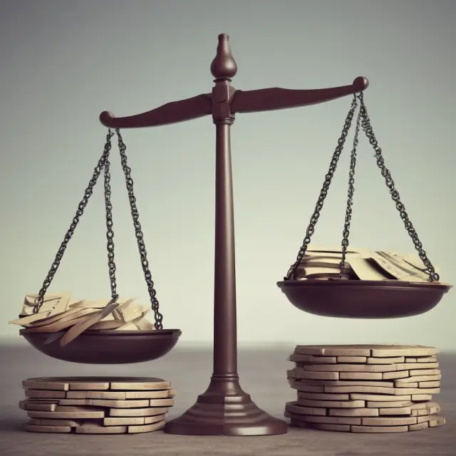A scale balanced between Current Liabilities (NIBCLs) and Interest-Bearing Current Liabilities (IBCS), symbolizing a corporation