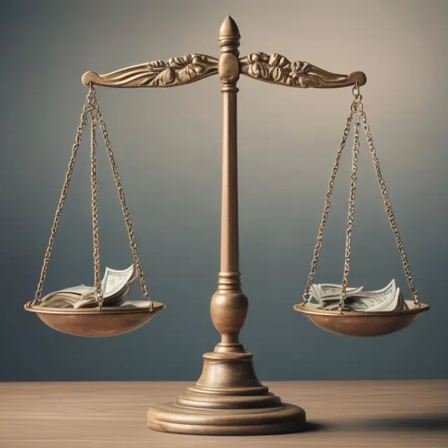 Accrued liabilities and no-interest bonds represented as two balanced scales in a financial context.