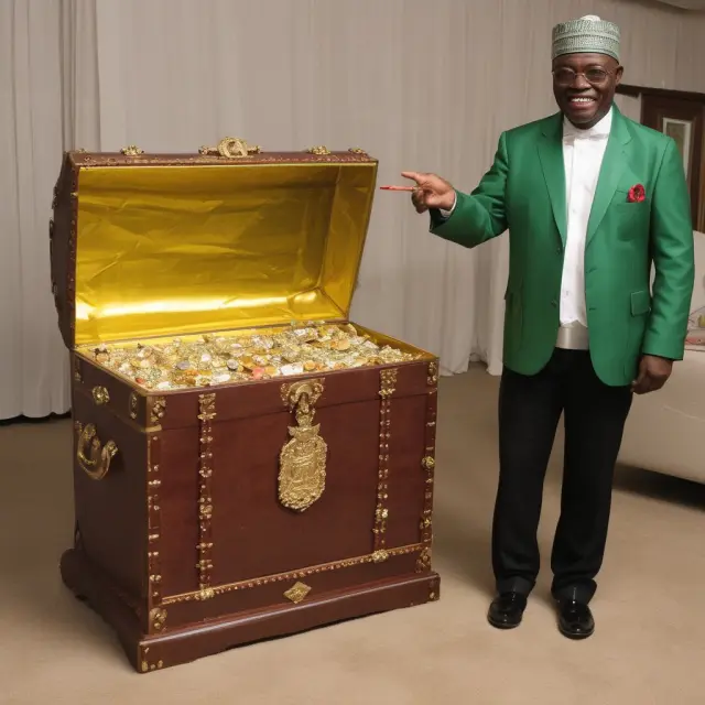 Golden chest overflowing with fraudulent Nigerian letter scams