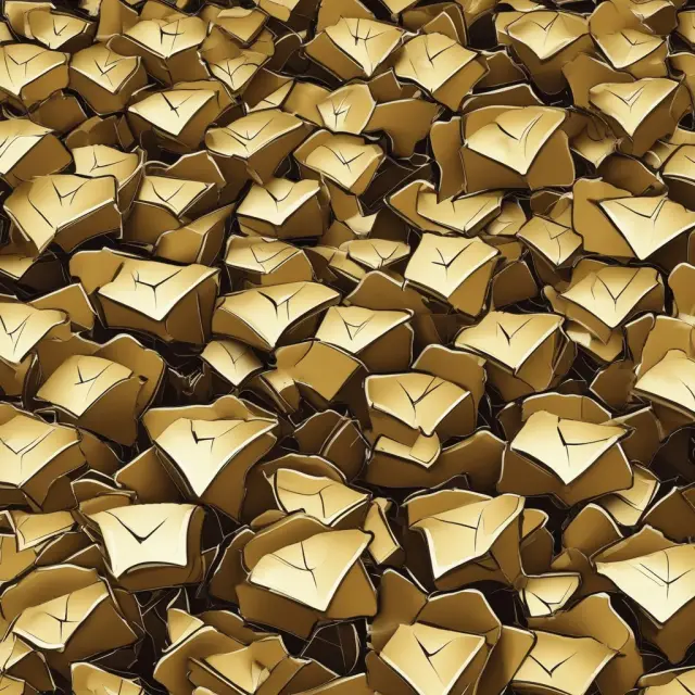 A golden fleece floats in a vast ocean of emails, representing the enduring nature and allure of Nigerian letter scams.