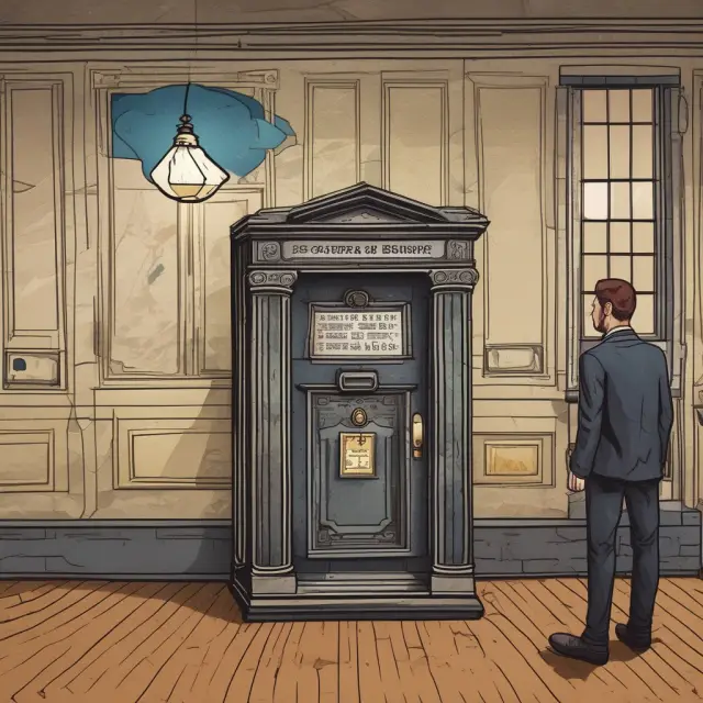 Banker and client opening a locked night deposit bag, emphasizing their collaboration for secure financial transactions