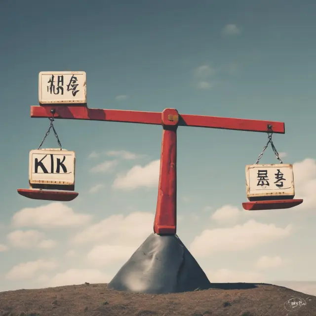 Seesaw depicting the Nikkei and TOPIX indices representing price-weighted and capitalization-weighted calculation methods. Illustrates their differences in stock market influence.