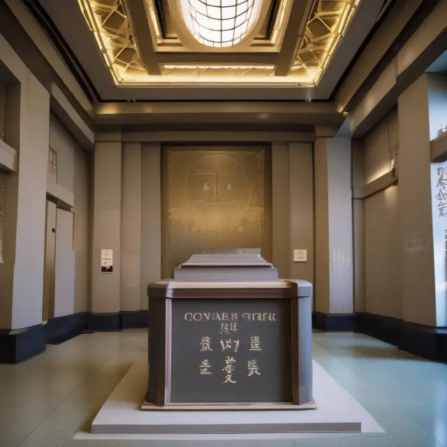 An ornate time capsule filled with images representing the Tokyo Stock Exchange