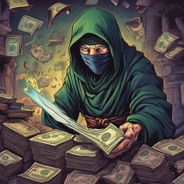 An ominous NINJA loan figure threatening a man