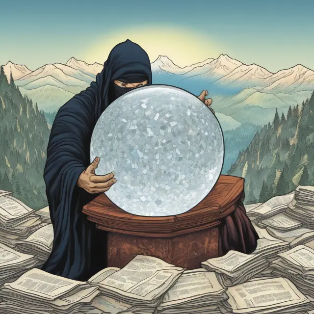 Ninja hidden among loan papers, causing financial storm