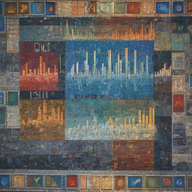An image depicting a harmonious mosaic of the National Market System merging various exchanges to promote fair access and transparency.
