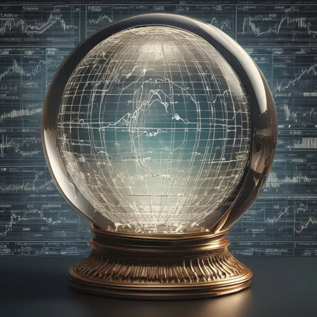 Crystal ball displaying historic and current stock market charts representing the evolution and impact of the National Market System