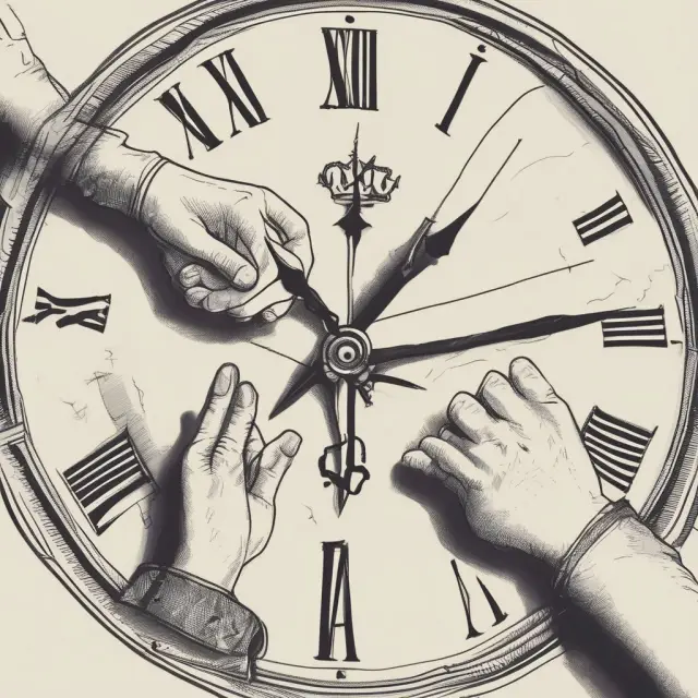 Two hands on a clock representing sellers in M&A negotiations: One hand bound by a no-shop agreement while the other remains free to negotiate with multiple potential buyers