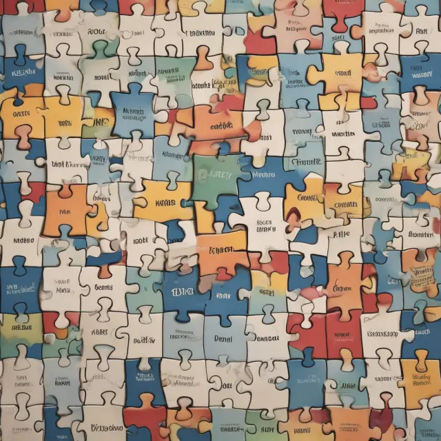 A notice of assessment depicted as a jigsaw puzzle, illustrating components like income, tax owed/refunds, credits, GST/HST, RRSPs, and pension adjustments.