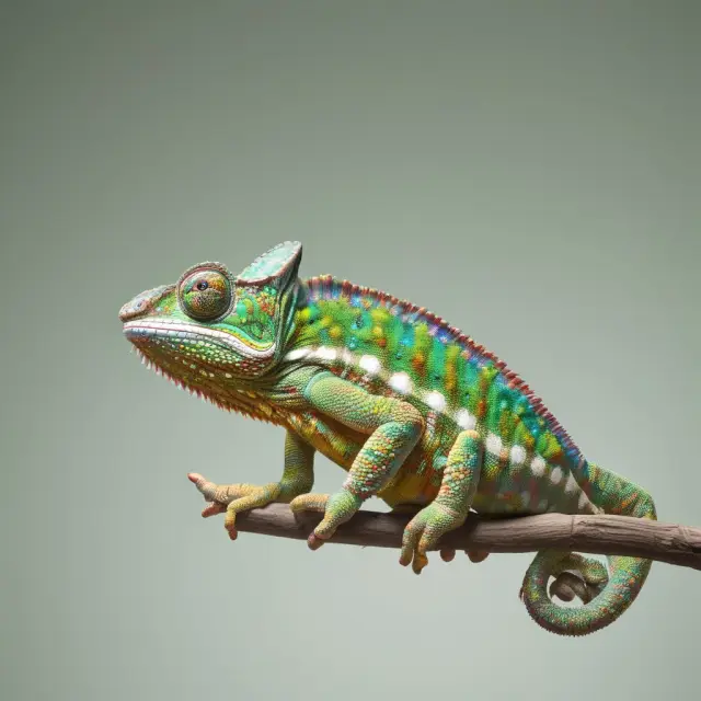 Chameleon changing color to represent various tax brackets as it absorbs new notice of assessment information