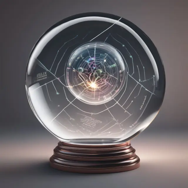 A crystal ball with a digital interface illustrates the transformation of Non-Objecting Beneficial Owners (NOBOs) as they evolve in response to technology and regulatory changes.