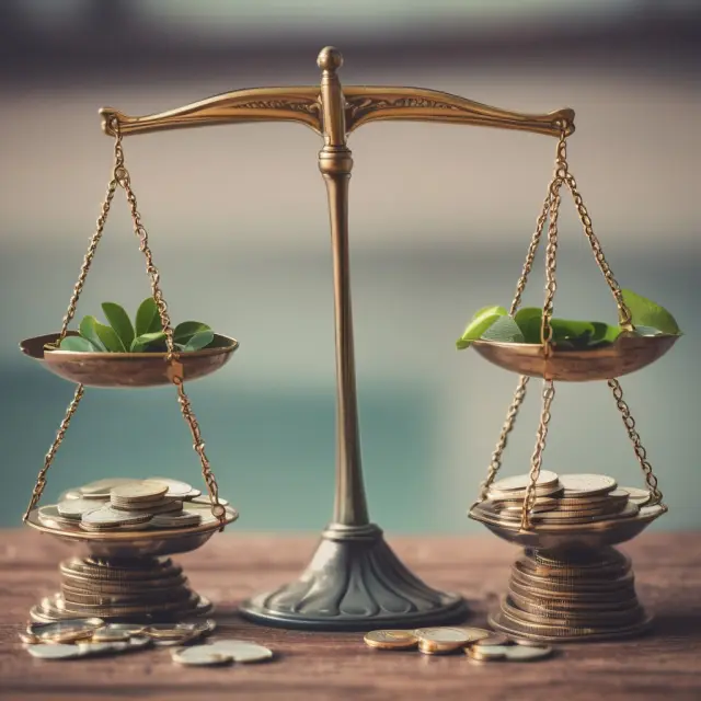 Two scales balance Net Operating Income and Gross Operating Income symbols, symbolizing their comparison in real estate investment
