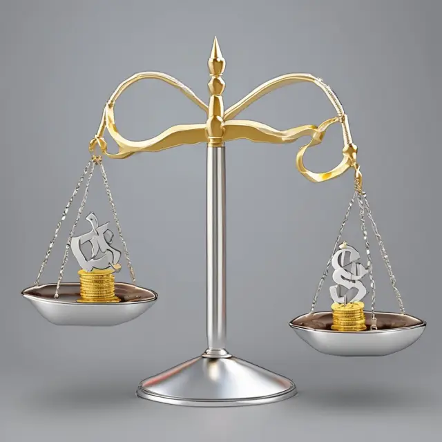 Gold coins symbolizing NOI on one scale, silver coins symbolizing net income on another, illustrating their differences in calculations
