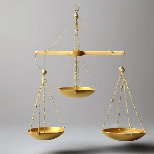 Golden scale balancing Net Operating Income (NOI) and capitalization rate, symbolizing the equilibrium between investment profitability and return on investment.