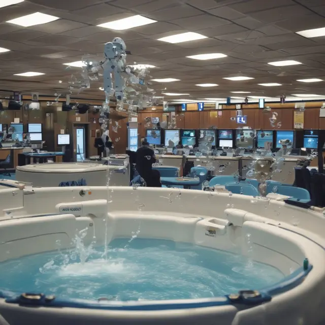 Market whirlpool illustrating intraday news, program trading robots, artificial bubbles, and corrections causing short-term price fluctuations