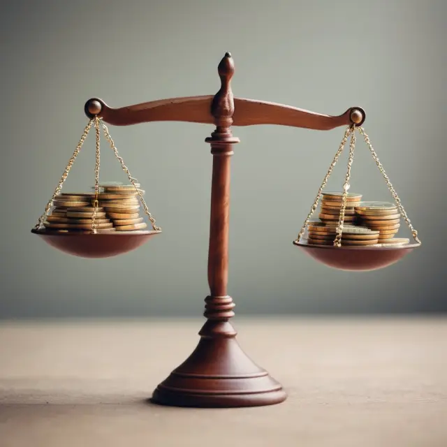 Scale comparing nominal and after-tax rates of return with coins illustrating tax impact