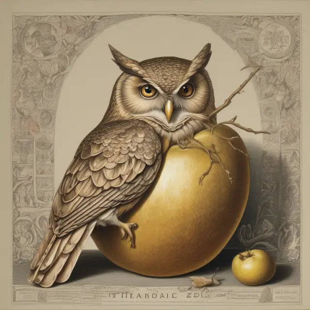 An image of a golden apple being nibbled by an inflating serpent and taxing owl, illustrating the impact of inflation and taxes on nominal returns