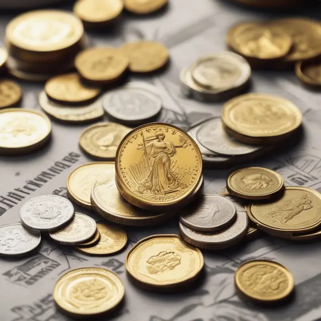A decreasing gold coin symbolizing purchasing power loss amidst expanding nominal GDP graphs