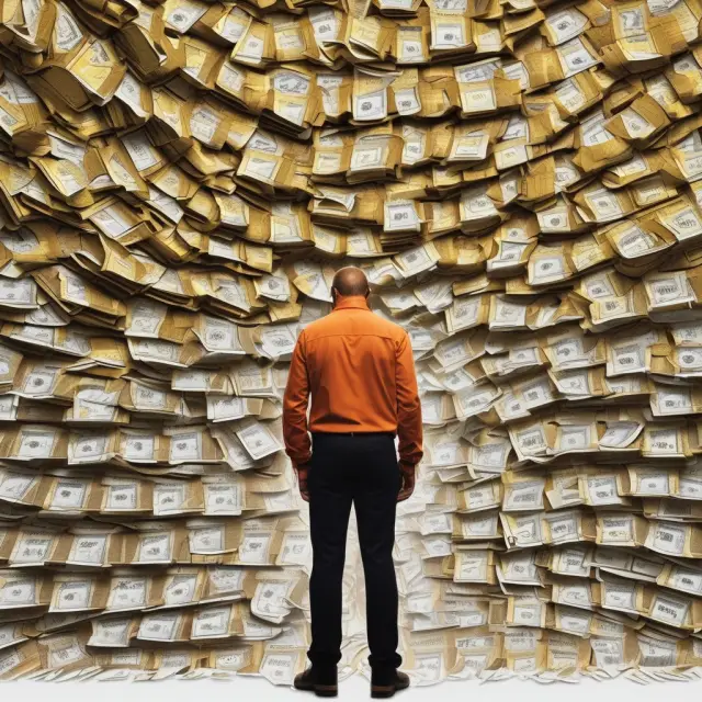 Golden face value bond scaling a mountain of discounted coupons, symbolizing bond calculations and market price.