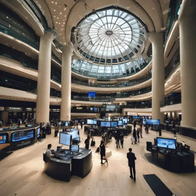 A London Stock Exchange logo surrounded by four stylized pillars, each representing experience, advisory services, qualified transactions, and a team of competent professionals.