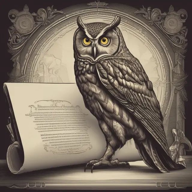 An owl wisely examines an open scroll, representing Nominated Advisors (NOMADs) providing guidance to AIM applicants