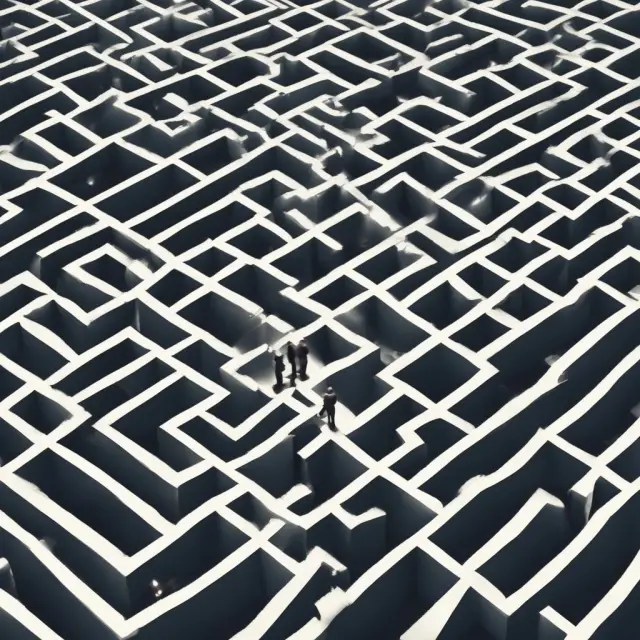 An institutional investor wanders through a labyrinth of transparent nominee firms, emphasizing the importance of thorough research and investigation for security.
