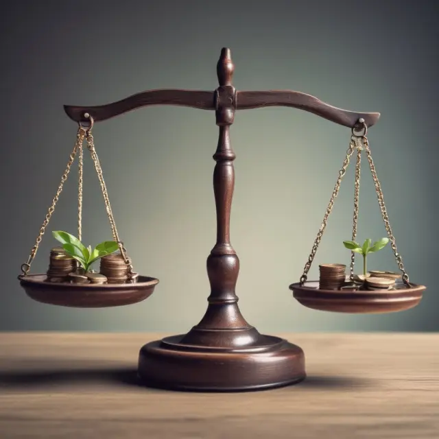 An employer holding a balance scale carefully weighs the advantages and disadvantages of offering default investment funds for their employees