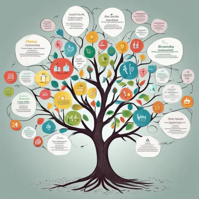 A tree adorned with various skill sets grows from a network of roots representing the recruitment process for Non-Executive Directors.