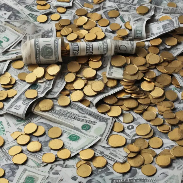 Image: Gold coins, silver bars, and stock certificates on a table symbolizing NED fees. A pile of cash depicting cash compensation and an array of stock tickers representing equity remuneration.