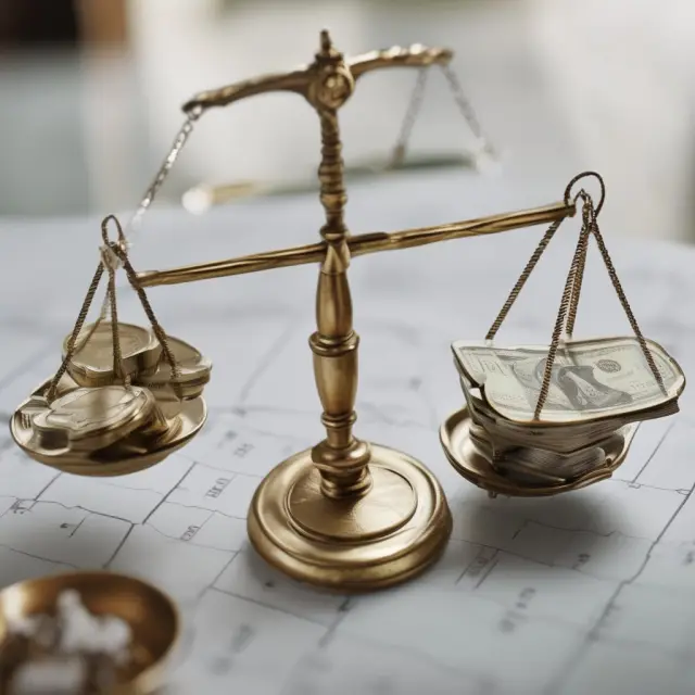 Two golden scales: One side weighs GAAP earnings, and the other non-GAAP exclusions. Balance symbolizes fair representation in financial reporting.